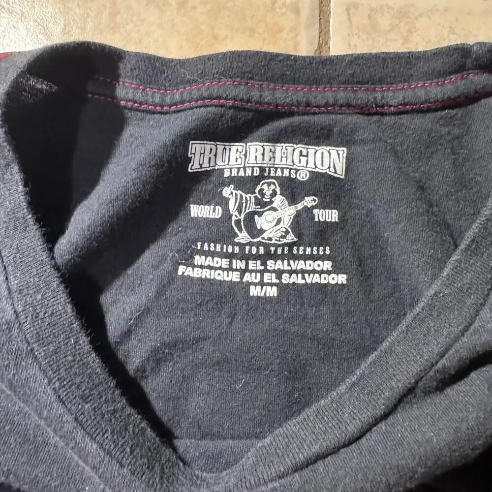 Y2k true religion black tee Size M in mens